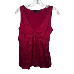 Express Design Studio Red Silk‎ Blend Sleeveless Babydoll Top M Y2K 90s